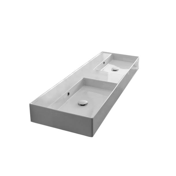 Scarabeo By Nameeks 16.5'' Glossy White Ceramic Rectangular Vessel Bathroom Sink with Overflow